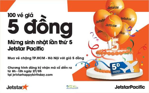 Sự kết hợp tuyệt vời: vé máy bay 5đ của Jetstar và voucher đặt phòng khách sạn của iVIVU.com.