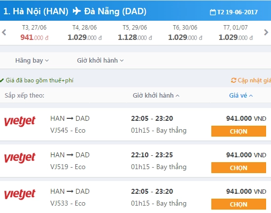 Giá vé máy bay từ Sài Gòn đi Đà Nẵng chỉ 941.000 đồng/ 1 chiều, giá vé đã bao gồm thuế và phí trên iVIVU.com. ve-may-bay-ivivu-4