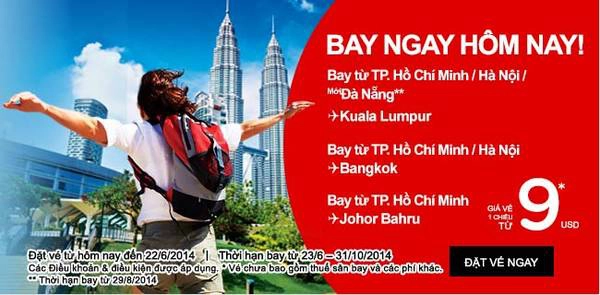 Air Asia khuyến mãi vé máy bay giá rẻ