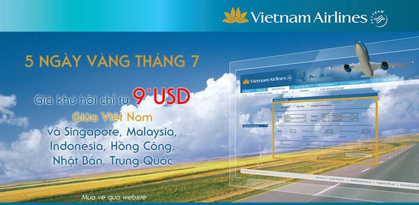 Vietnam Airlines bán vé 9 USD đi Kuala Lumpur