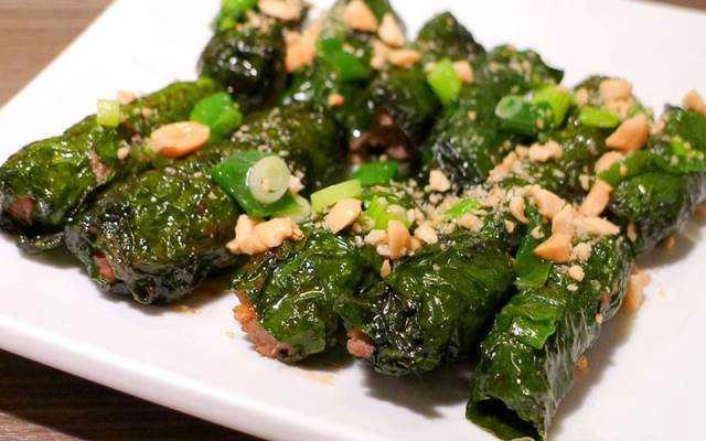 Ăn vặt Bò Lá Lốt Mỡ Chài Bình Dân