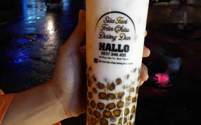 Ăn vặt Hallo - Sữa Tươi Trân Châu Đường Đen