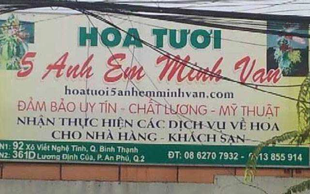 Hoa cưới, shop hoa Hoa Tươi 5 Anh Em Minh Vạn - Lương Định Của