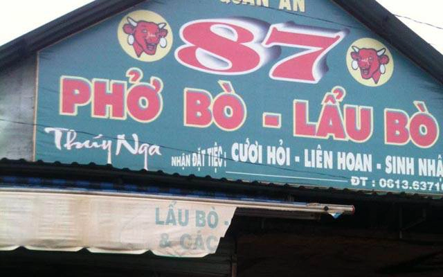 Quán Ăn Phở Bò 87