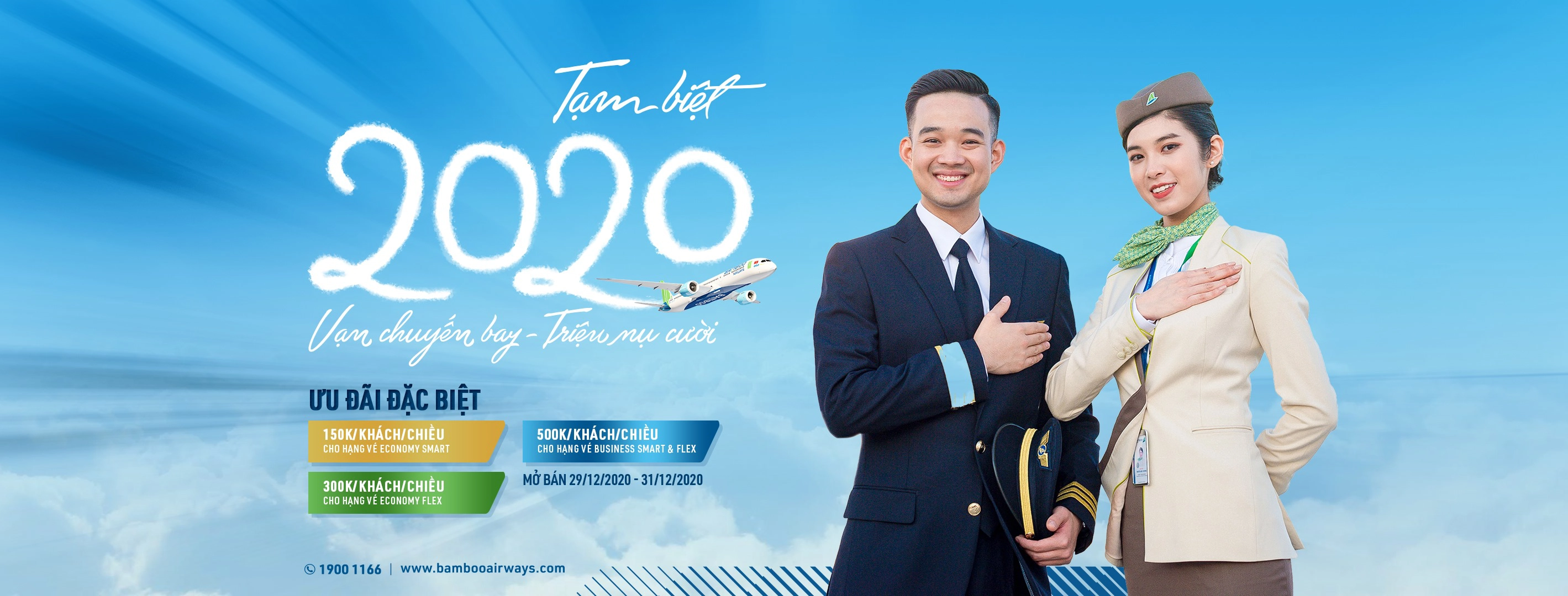 “Good bye 2020” với chương trình khuyến mãi hấp dẫn của Bamboo Airways