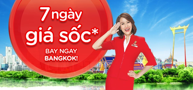 AirAsia khuyến mãi 7 ngày giá sốc chỉ với 7 USD