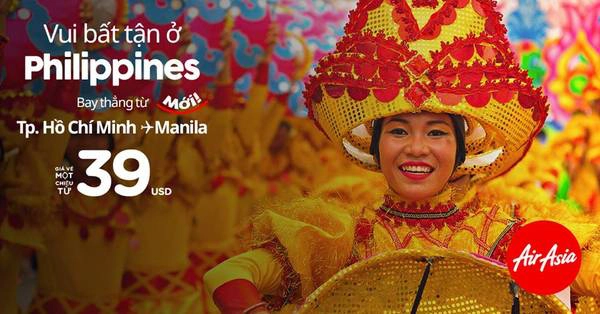 AirAsia mở đường bay thẳng từ Sài Gòn đi Philippines, giá vé chỉ từ 26 USD