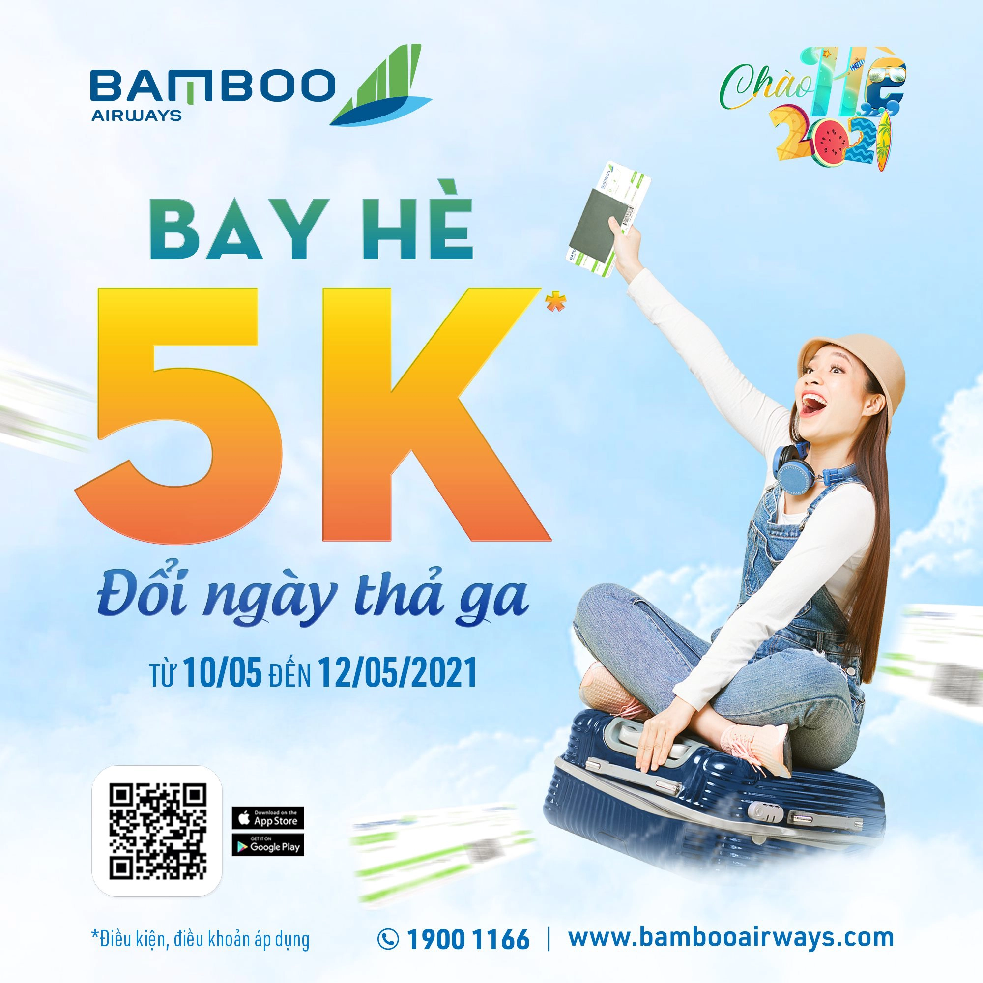 Bamboo Airways ưu đãi chương trình “bay hè 5k - đổi ngày thả ga”