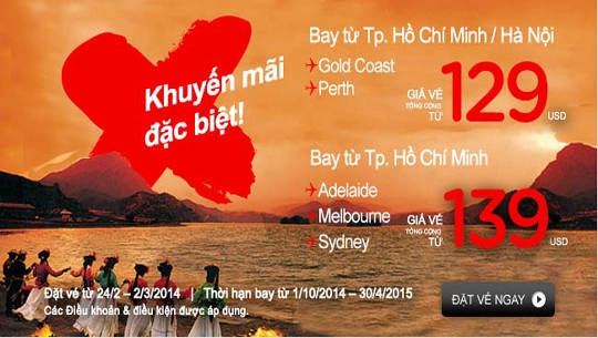 Bay đến Úc với Air Asia chỉ với 129 USD