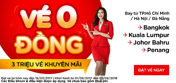 Bay thả ga với 3 triệu vé 0 đồng của AirAsia