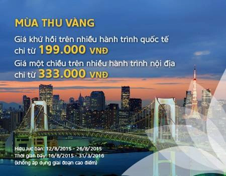 Du lịch vào thu với ưu đãi lớn cùng Vietnam Airlines