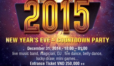 Du lịch Vũng Tàu tham dự đêm tiệc Countdown Party mừng năm mới 2015