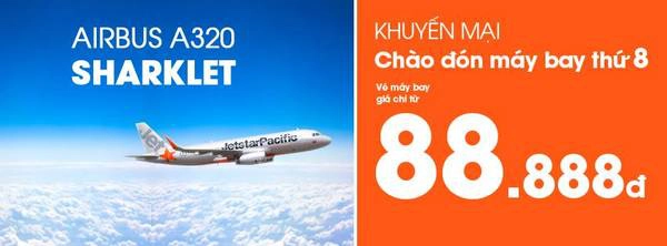 Hãng Jetstar tung vé 88.888 đồng chào mừng phi cơ thứ 8