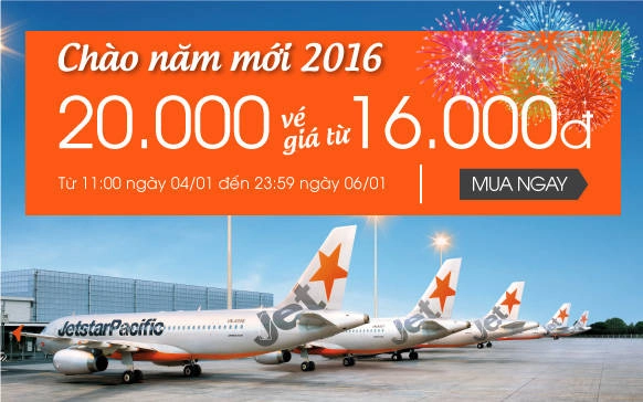 Jetstar Pacific bán 20.000 vé giá từ 16.000 VND