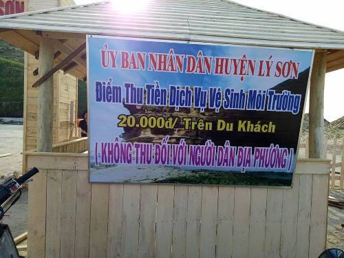 Lý Sơn dự kiến thu phí vệ sinh 20.000 đồng với du khách
