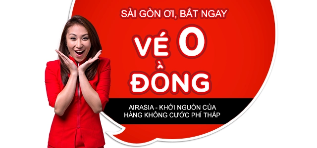 Sài Gòn ơi, bắt ngay vé 0 đồng từ AirAsia
