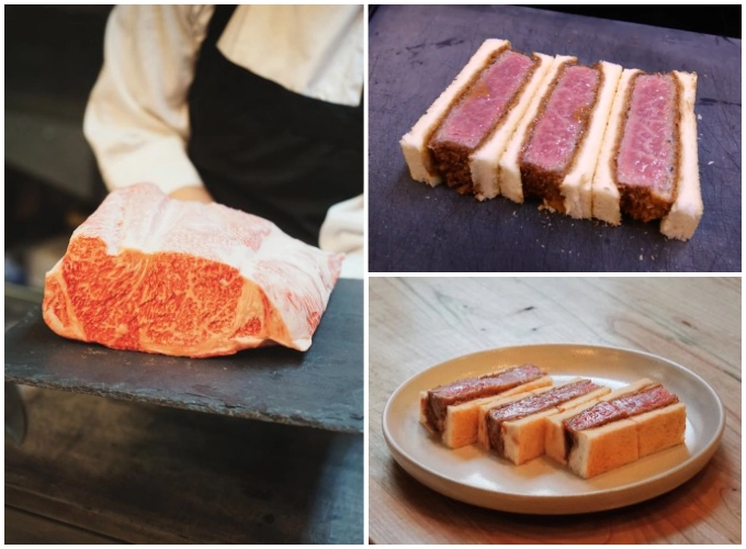 Sandwich bò Wagyu Nhật Bản - đồ ăn nhanh giá nhà hàng Michelin