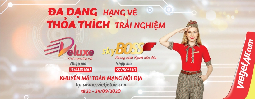 Trải nghiệm hạng vé mới Deluxe và Skyboss cùng Vietjet với khuyến mãi tới 50%