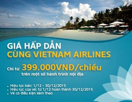 Ưu đãi tháng 12 trên toàn mạng bay của Vietnam Airlines