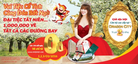 Vietjet mở đại tiệc tất niên: bán 1 triệu vé máy bay 0 đồng